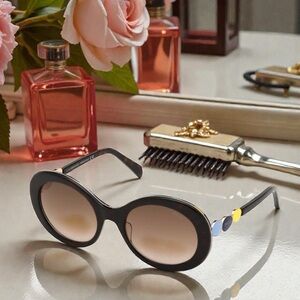 Emilio Pucci Brown Tortoise Oval Sunglasses EP127 52F